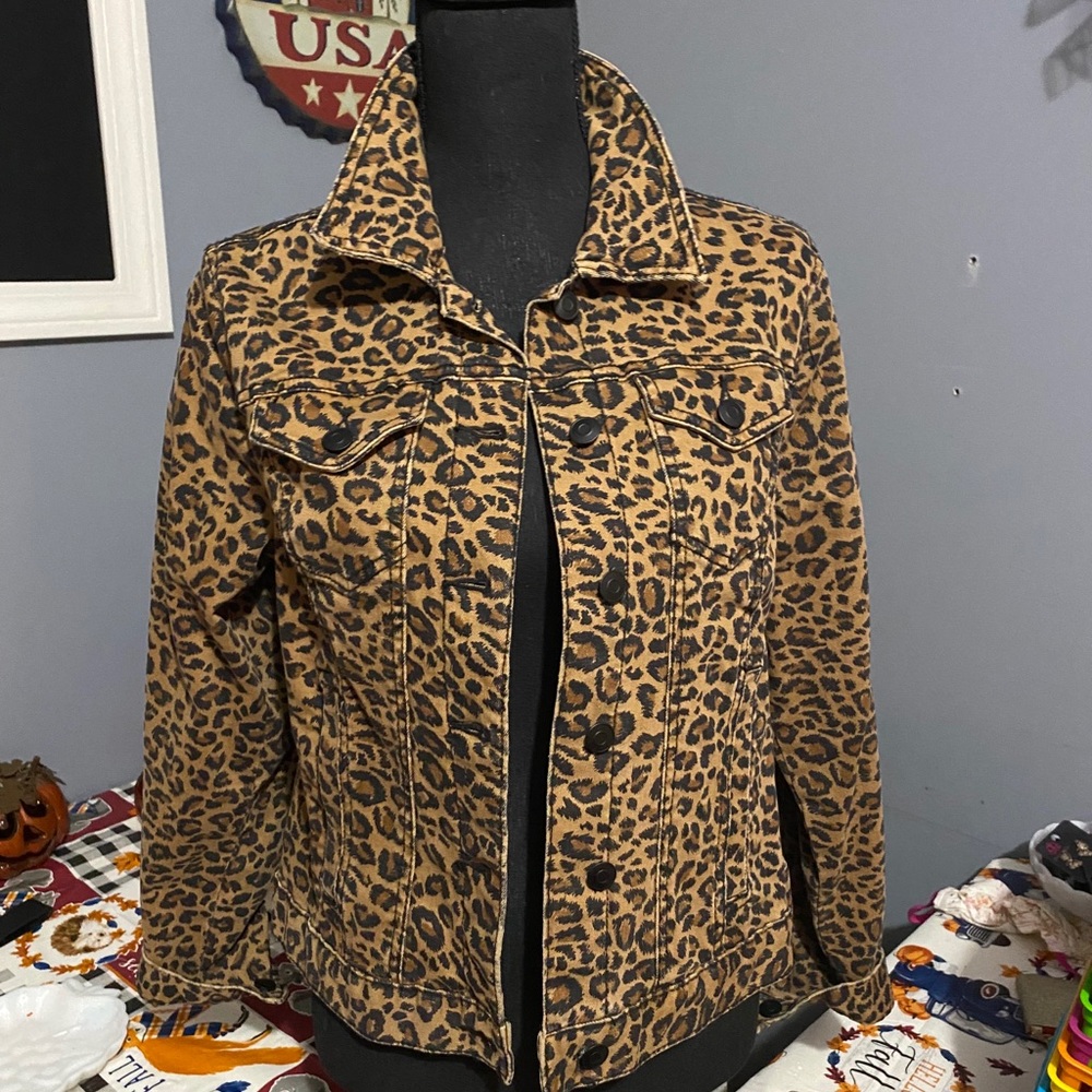 Leopard Print Denim Jacket